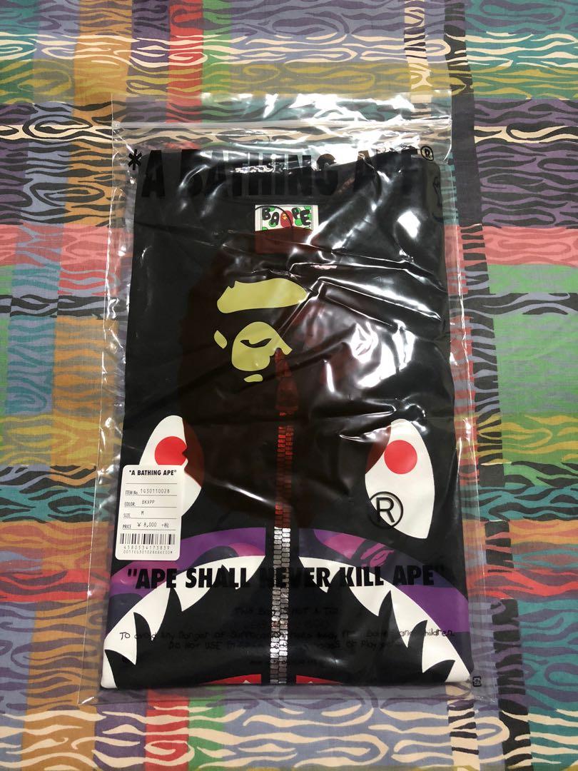 bape shark tee purple