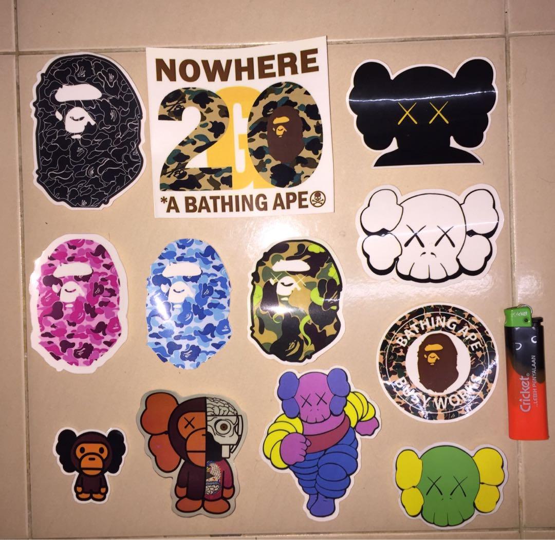 Supreme and deals bape stickers