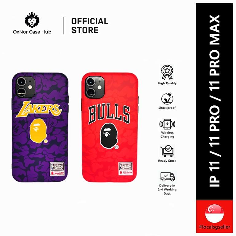 Bape X Bulls X Lakers Case Iphone 11 11 Pro 11 Pro Max Mobile Phones Tablets Mobile Tablet Accessories Cases Sleeves On Carousell