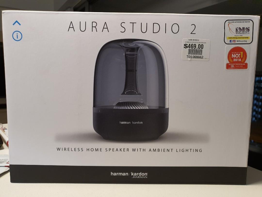 harman kardon aura studio 2 wireless speaker with ambient lighting