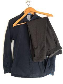 combo kemeja & slimfit trousers