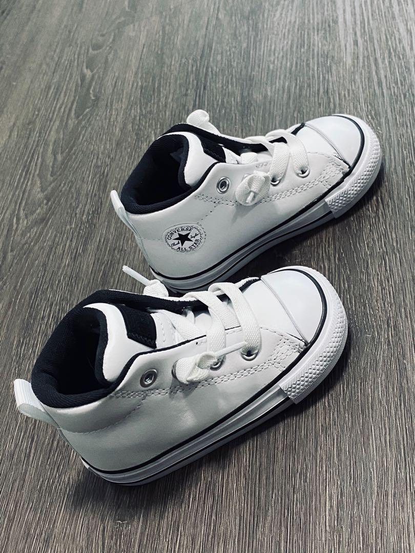 baby black high top converse