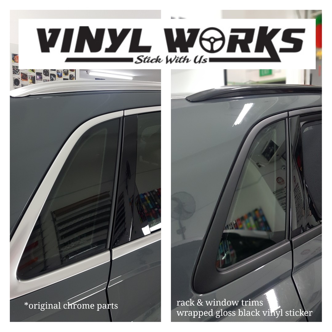 Dechrome window trim to matte black sticker, Car Accessories