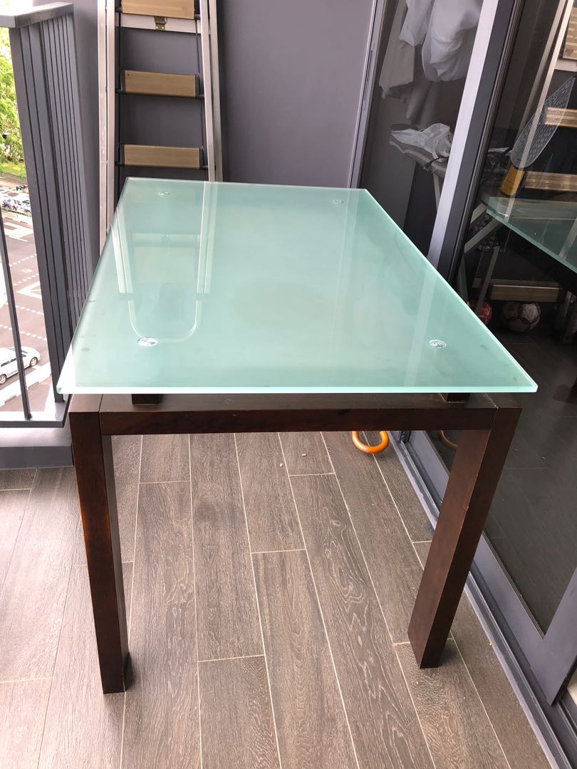 Dining Table Frosted Glass Top