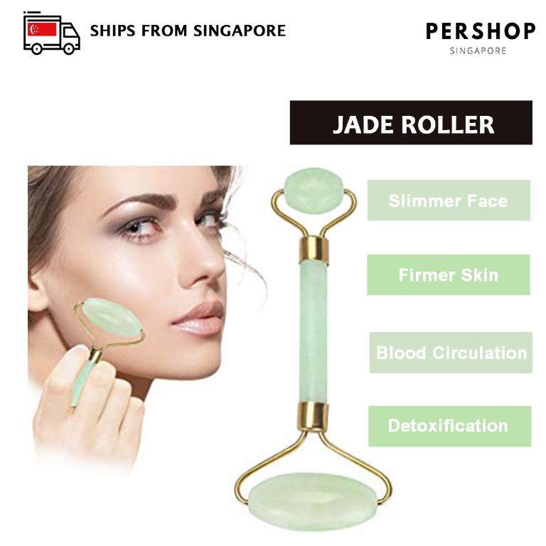 Green Jade Massage Tool Jade Facial Roller For Face Slim V