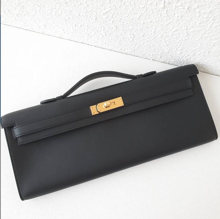 hermes kelly cut black