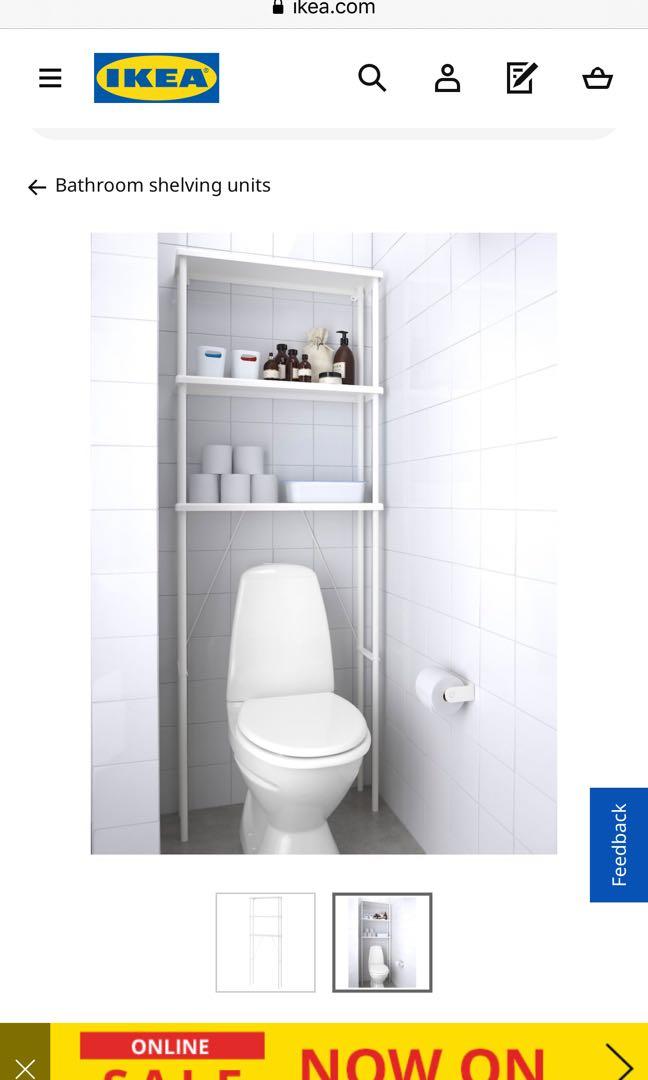 Ikea Dynan overtoilet shelves, Furniture & Home Living, Furniture