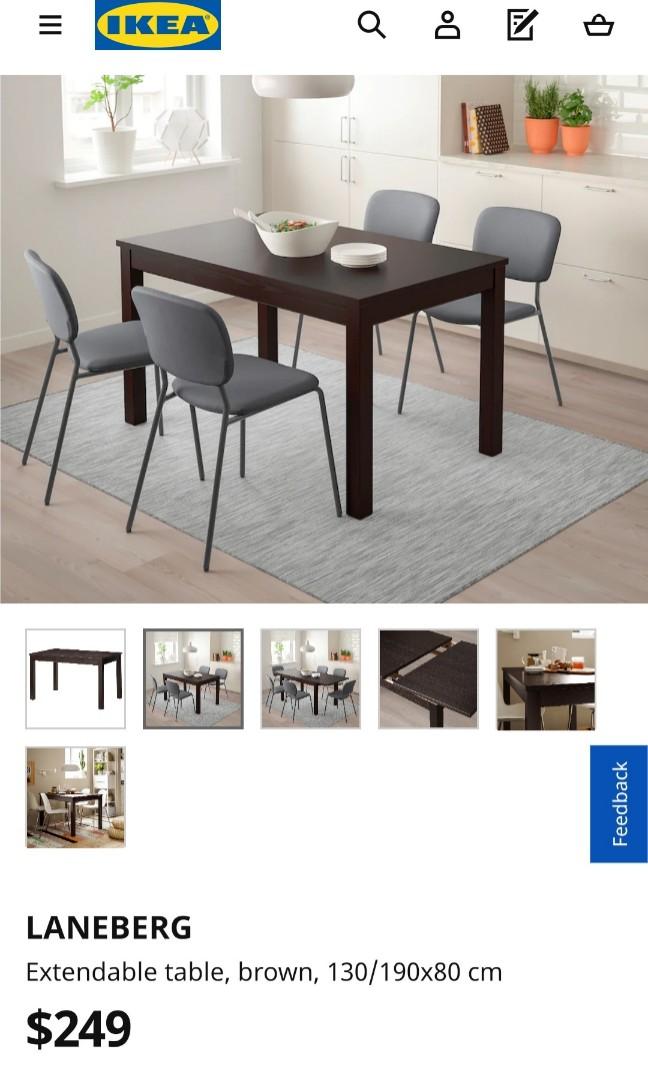 Ikea Laneberg Extendable Table Black 130 190x80 Cm Furniture Tables Chairs On Carousell