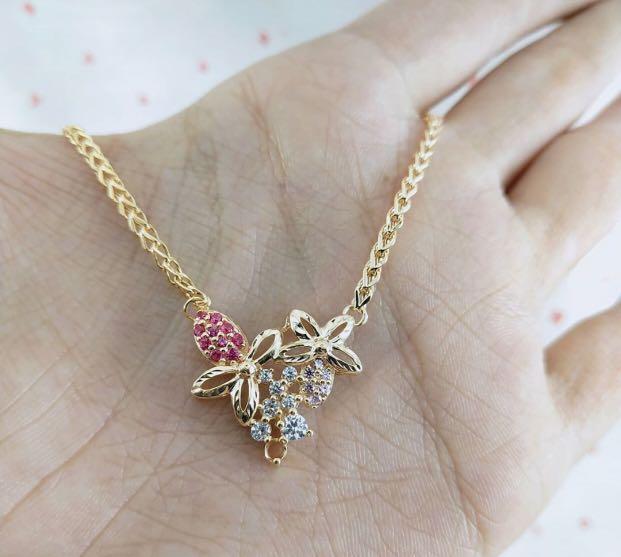 Kalung Emas Mewah Diamond Look Lengkap Surat Terima Jual Kembali Emas 22 Karat Fesyen Wanita Perhiasan Di Carousell