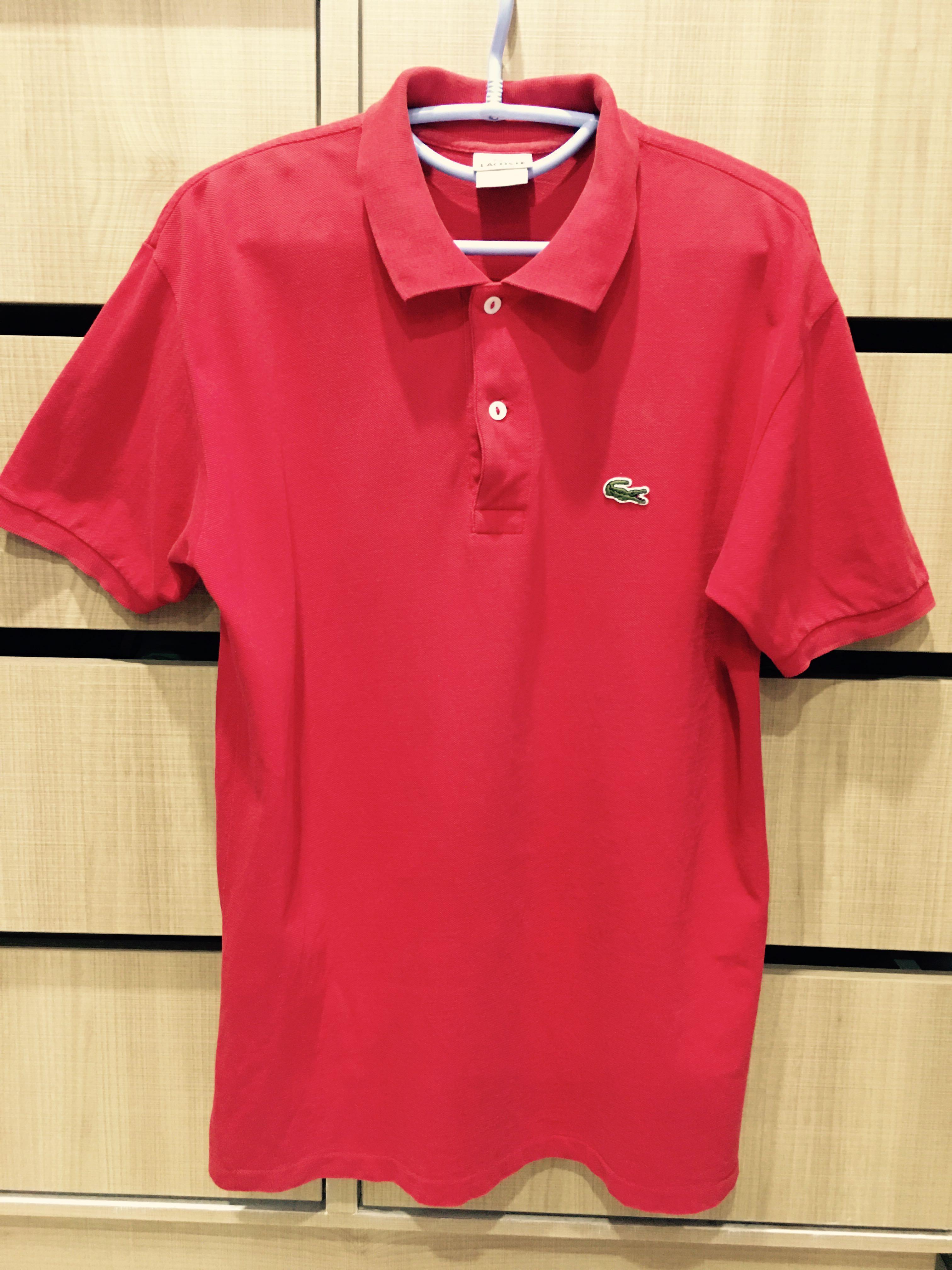 Lacoste polo tee red size 4, Men's 