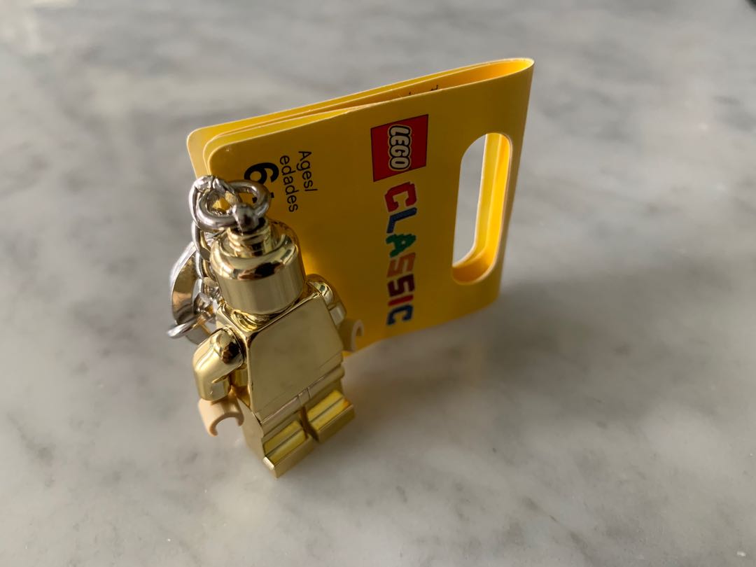 Lego Classic Keychain Chrome gold minifig Hobbies Toys Toys
