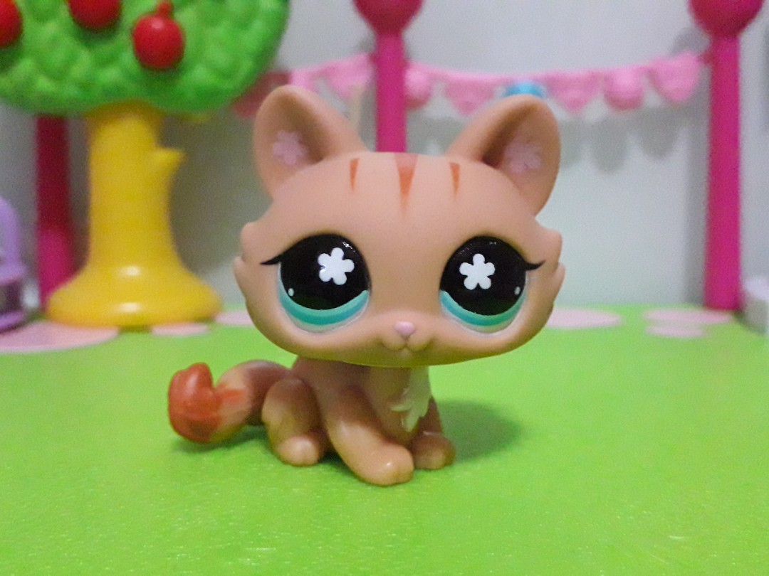 Littlest Pet Shop Lps Orange tabby crouching cat Hobbies Toys Toys Games on Carousell