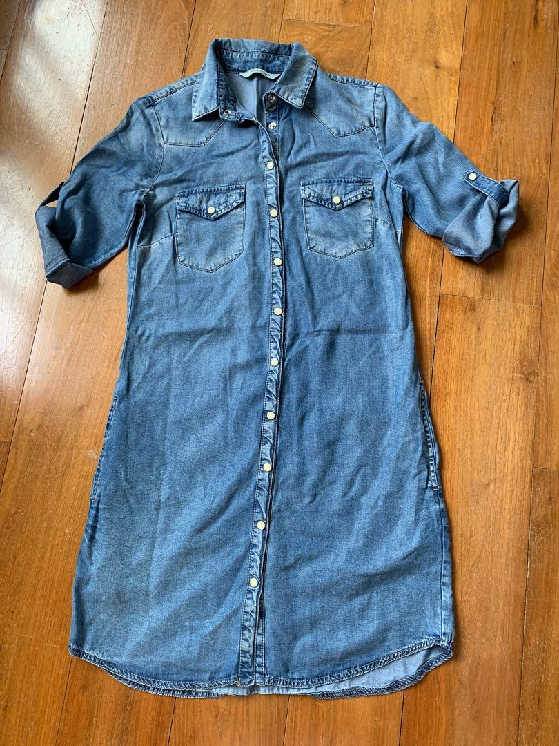 Mango soft denim dress Women s Fashion Dresses Sets Dresses on Carousell