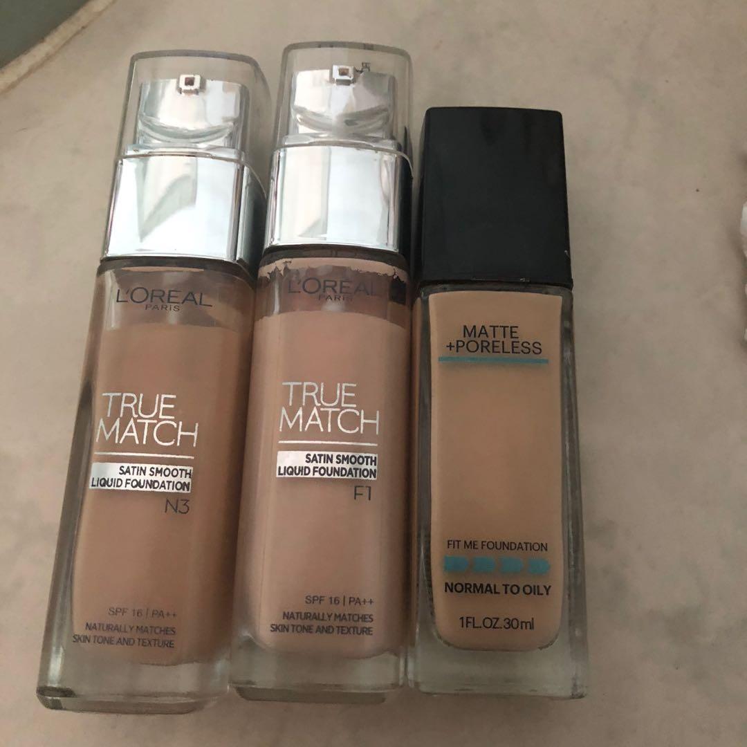 Maybelline Fit Me Foundation, L'Oréal true match, Beauty & Personal Care,  Face, Makeup on Carousell