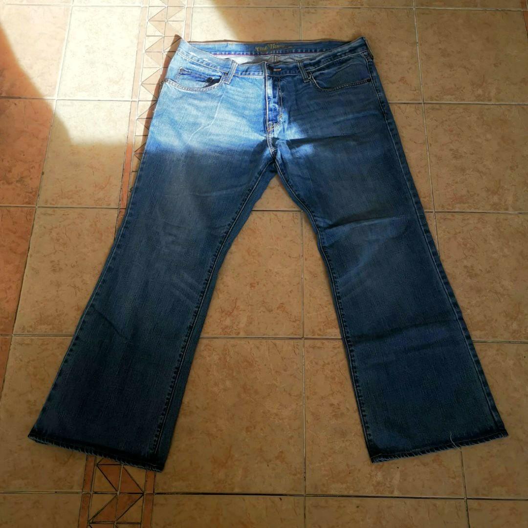 navy bootcut jeans