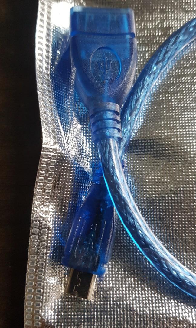 OTG Cable (Category: Chargers & Cables) located in Kuala Lumpur. Submitted by webkraken_99 (Listing ID 1019017666, Image 3). Description: 30 cm OTG cable. Micro USB OTG connector (New) I have 2 units (Female USB to Micro USB).