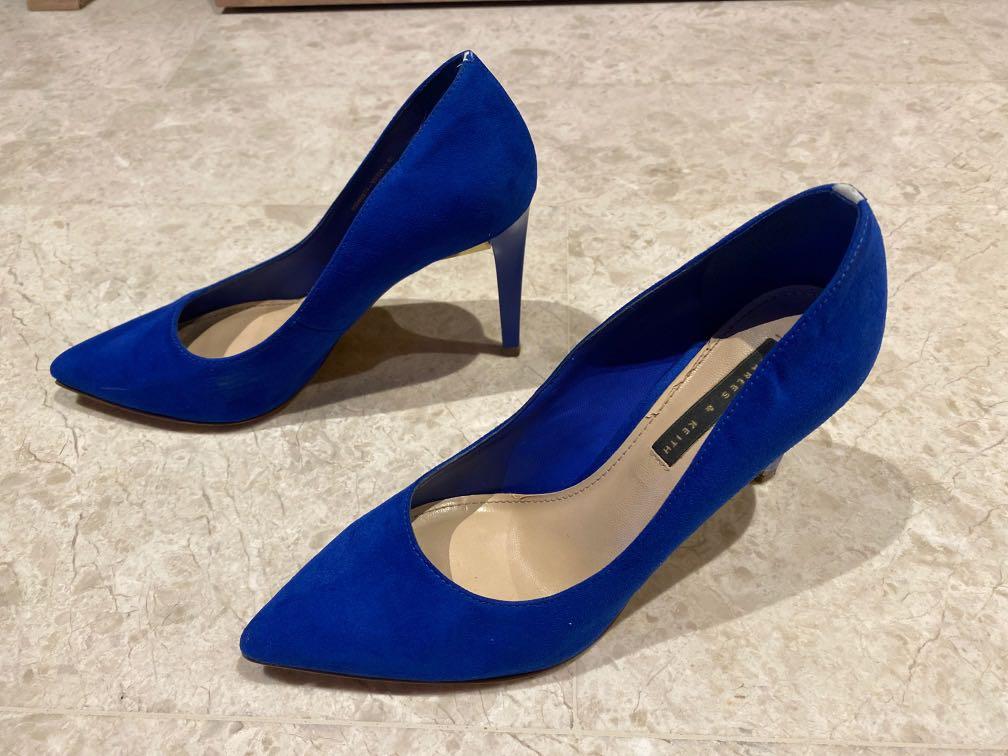 Electric blue shop kitten heels