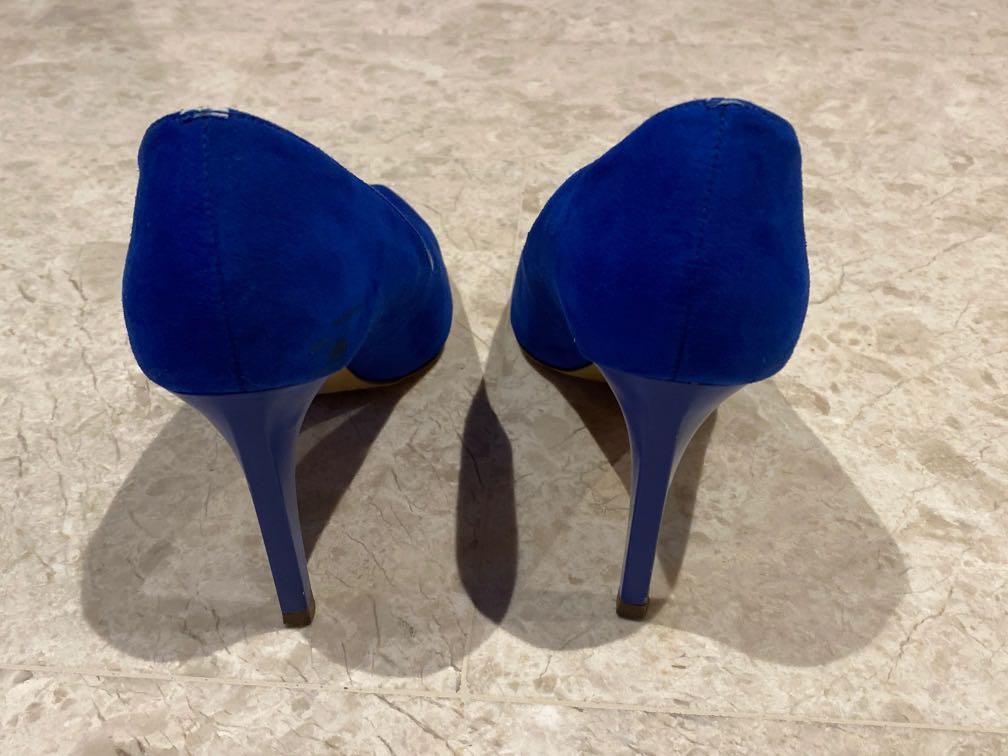 Rare Colour Electric Blue High Heels Women s Fashion Footwear