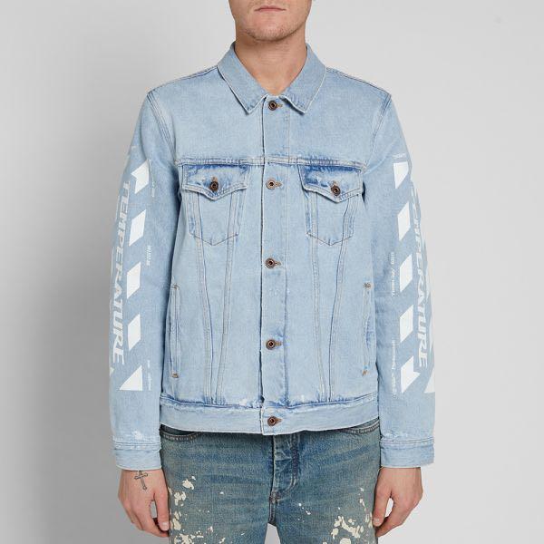 Temperature denim jacket off white new arrivals