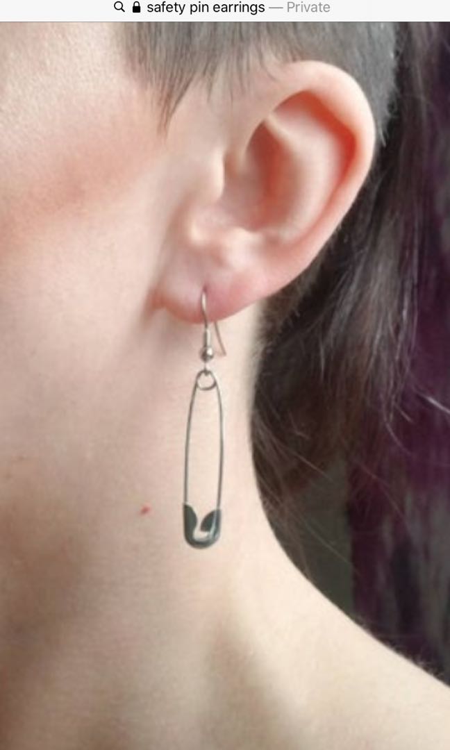 Safety pin earrings diy store