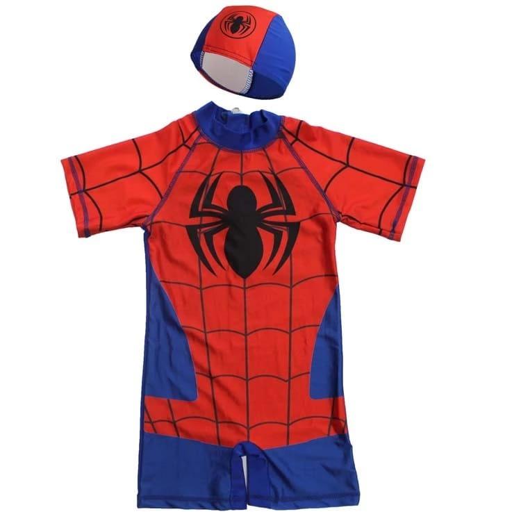superhero swimming suit plus hat boy swimming set Babies Kids