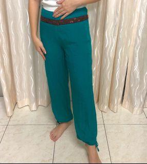 Turquoise loose pants