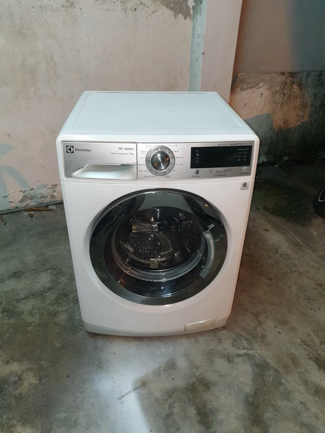 Used Electrolux Digital Inverter Front Load Hot Washer 10 0kg Washing Machine Mesin Basuh Fully Automatic Stainless Steel Drum In Good Condition Kitchen Appliances On Carousell
