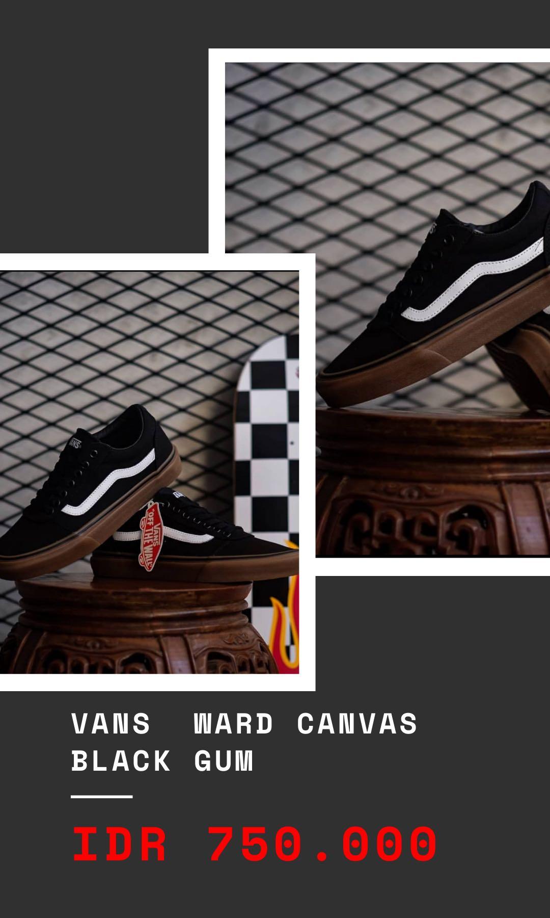 vans ward canvas black gum