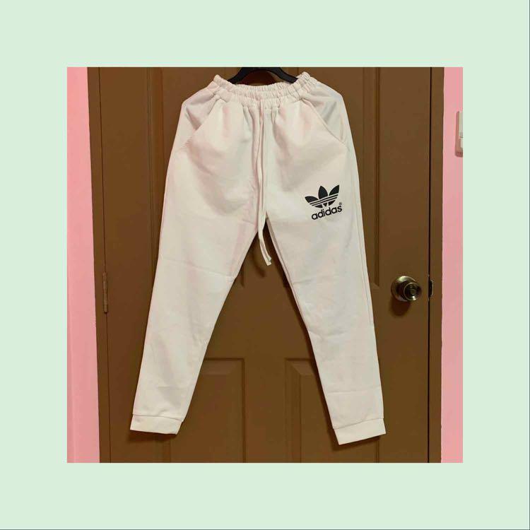 all white adidas sweatpants