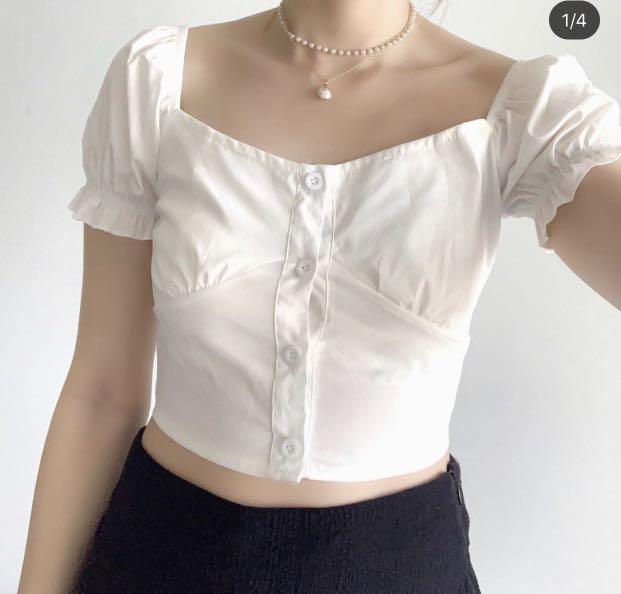 White Bustier Top Women S Fashion Clothes Tops On Carousell