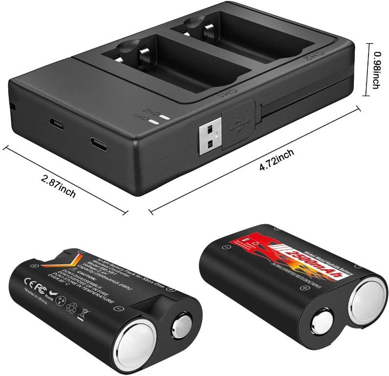 916FG Xbox One Controller Battery Pack 2 x 2500mAh, Toys & Games, Video