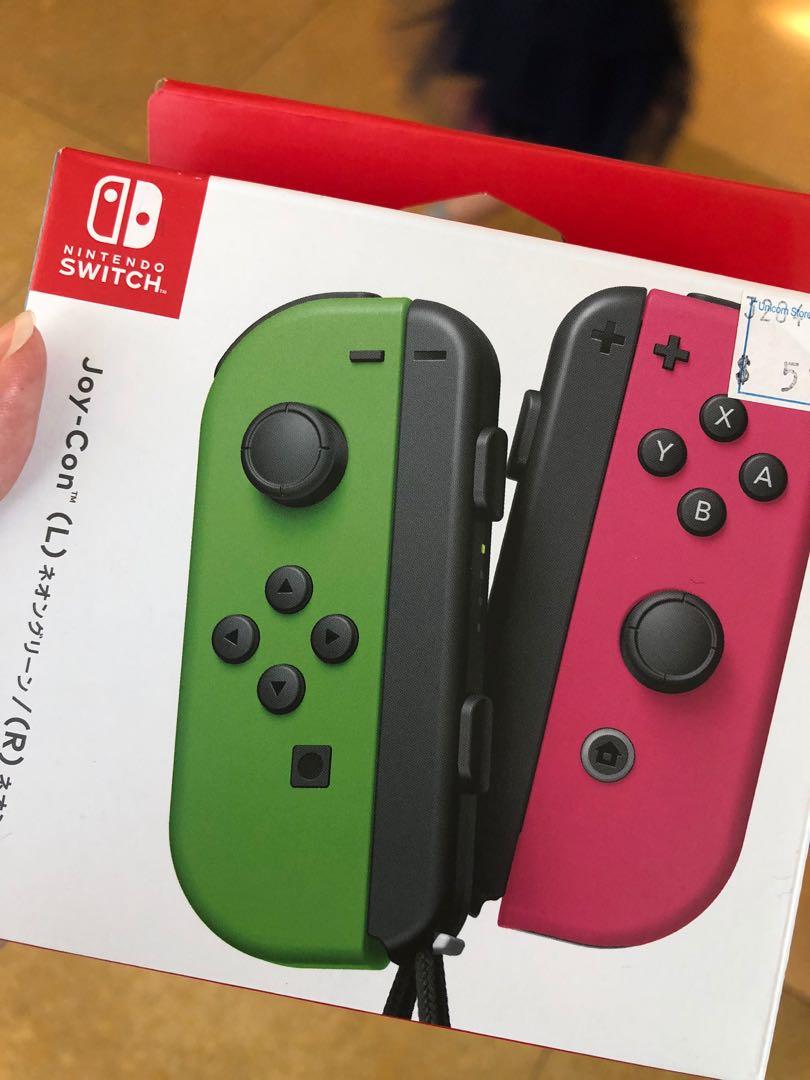 全新原封港行ns Switch Nintendo Joy Con Joy Con Joycon 遊戲機無線手掣電光粉紅色電光綠green Pink 遊戲機 遊戲機裝飾配件 Carousell