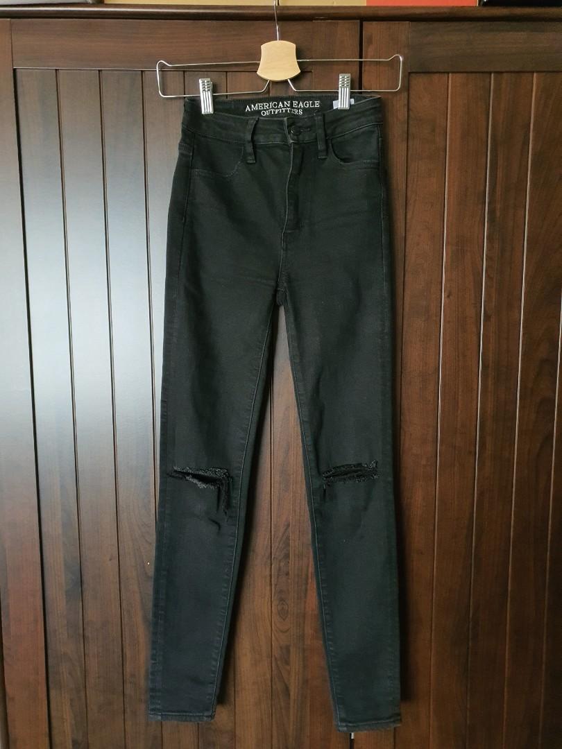 black ripped jegging jeans