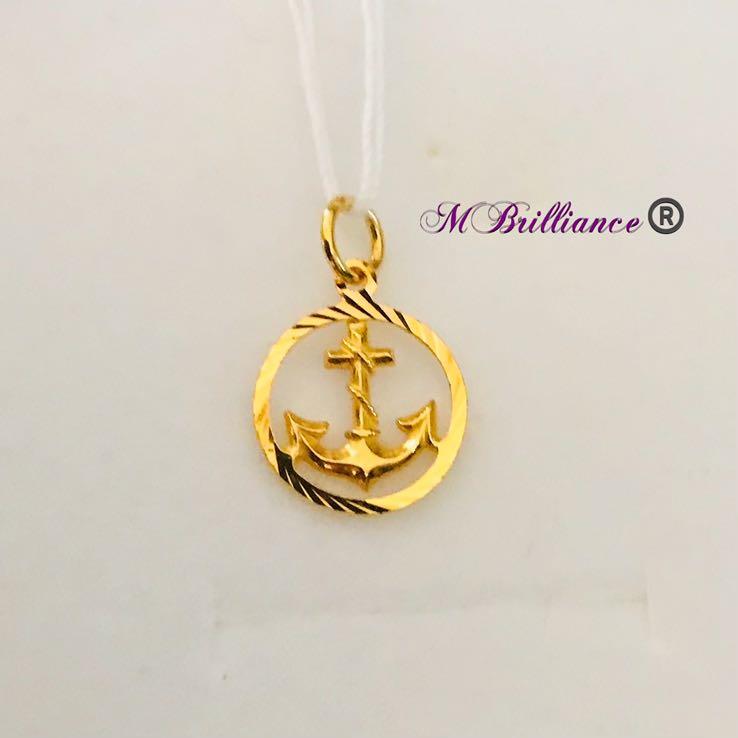Gold on sale anchor necklace
