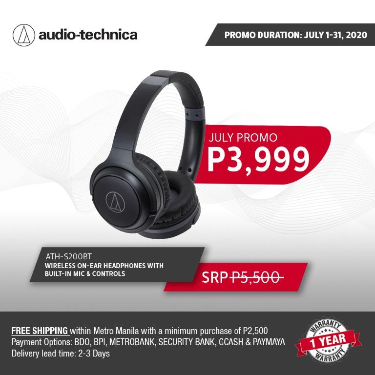 Audio Technica Ath S0bt Wireless On Ear Headphones With Built In Mic Controls Electronics Audio On Carousell