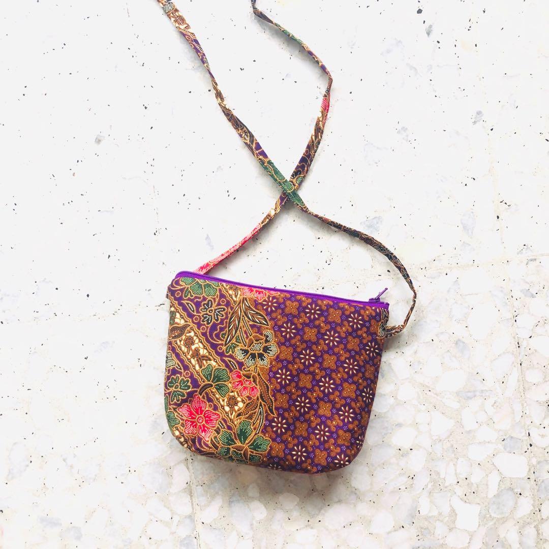 Batik Mini Sling Bag Handmade in Singapore, Women's Fashion, Bags ...