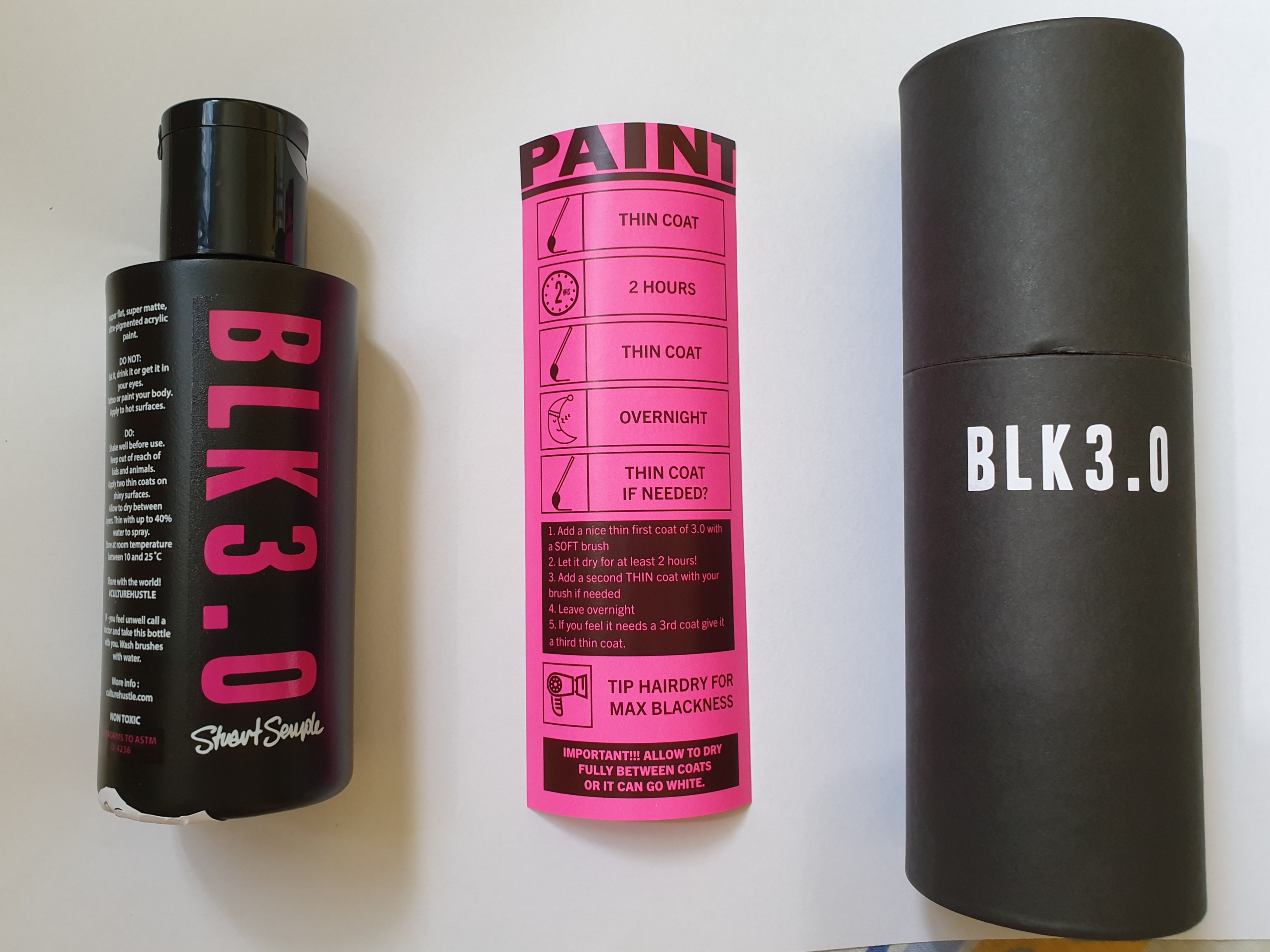 BLACK 3.0 No Water Added - the blackest paint in the world - 150ml