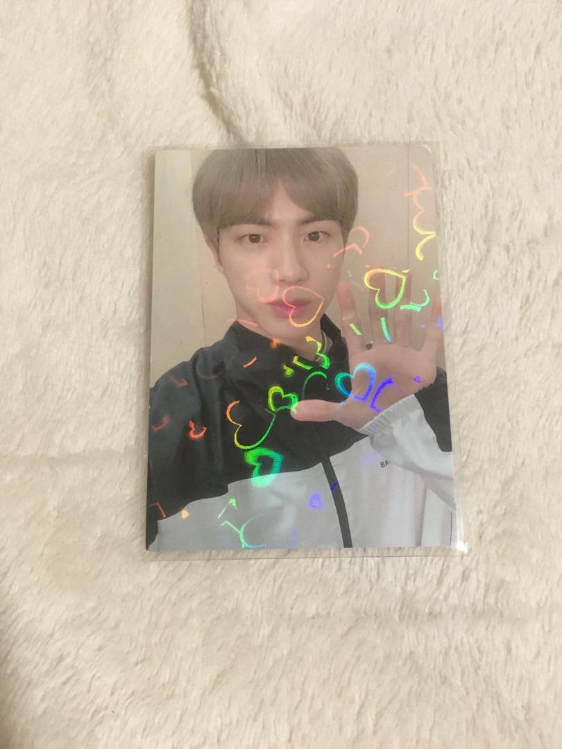 BTS Jin Japan fc heart holo, Hobbies & Toys, Memorabilia 