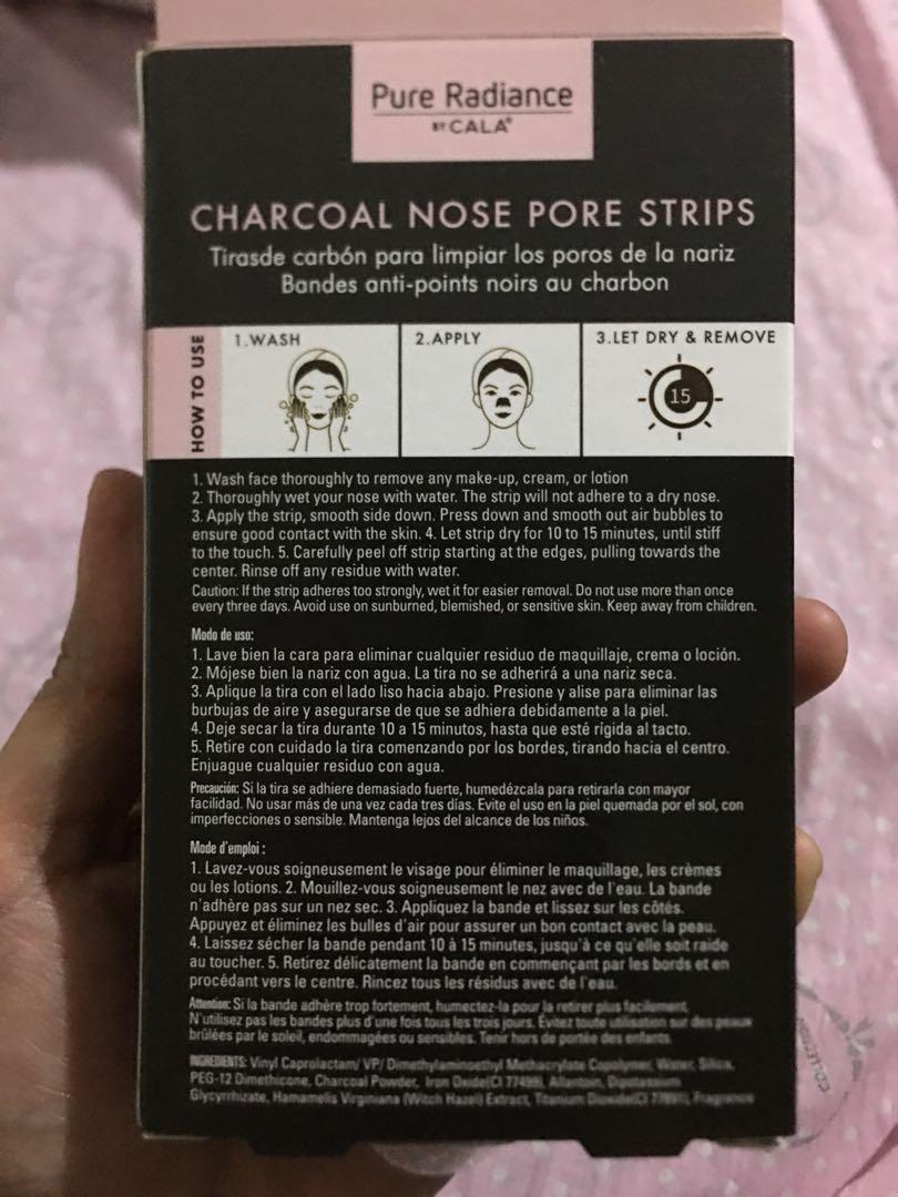 Cala Pure Radiance Charcoal Nose Pore Strips 6 pcs, Beauty & Personal