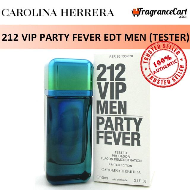 Carolina Herrera 212 VIP Party Fever Limited Edition EDT for Men 100ml Tester Eau de Toilette CH NYC Blue Brand New 100 Authentic