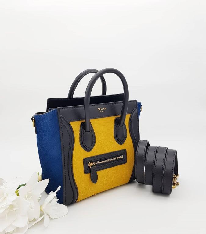celine nano luggage yellow
