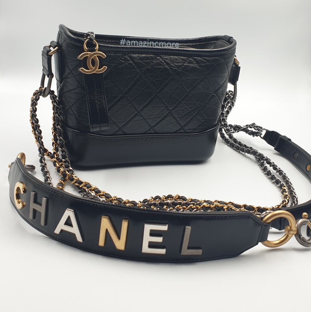 🔥RARE🔥 NEW! Chanel Gabrielle Python Small Black Hobo Shoulder Bag!
