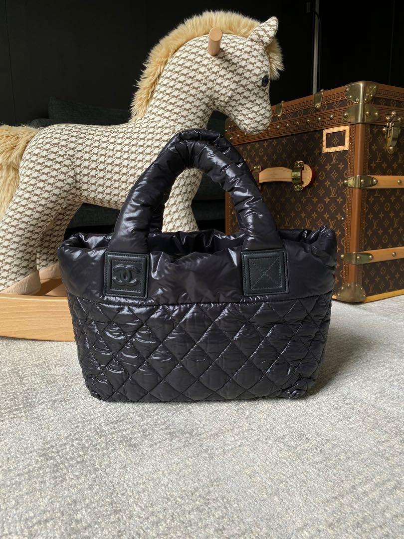 Chanel Gray Coco Cocoon Denim Tote Bag Grey Dark grey Leather Pony