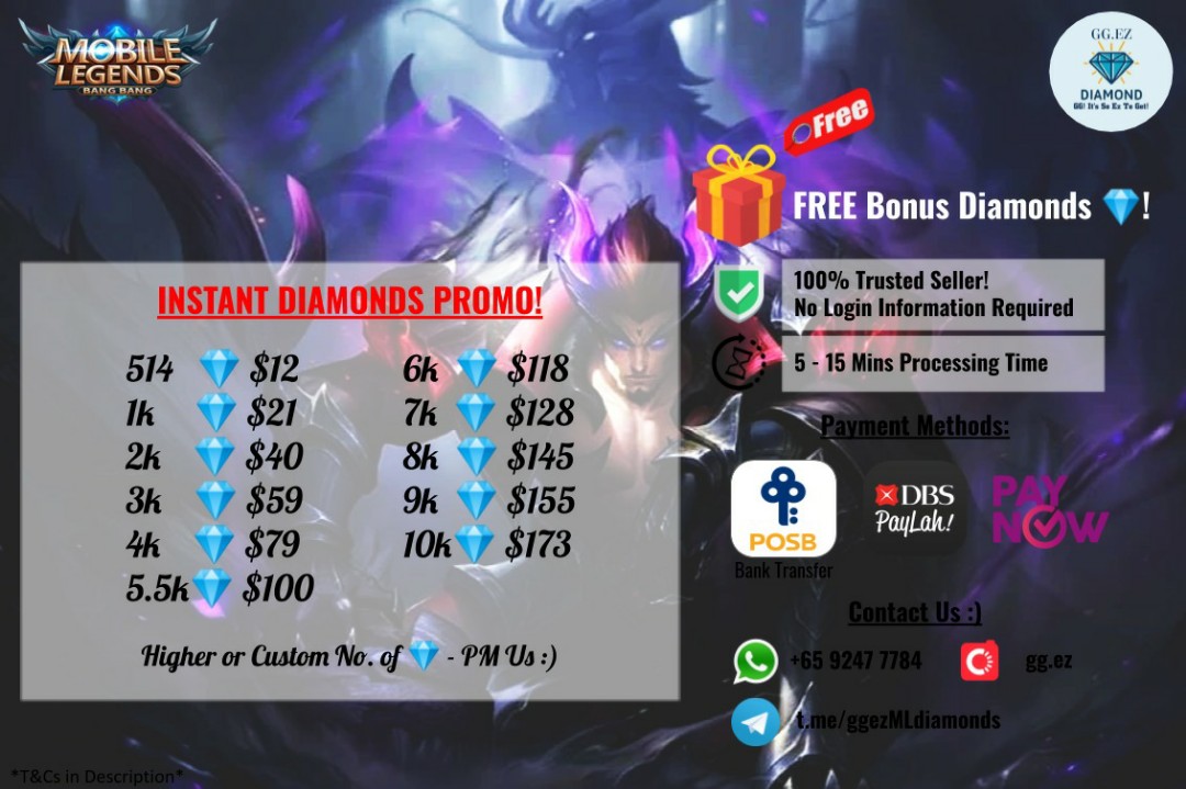 Cheap Instant Mobile Legend Diamonds Toys Games Video Gaming In Game Products On Carousell