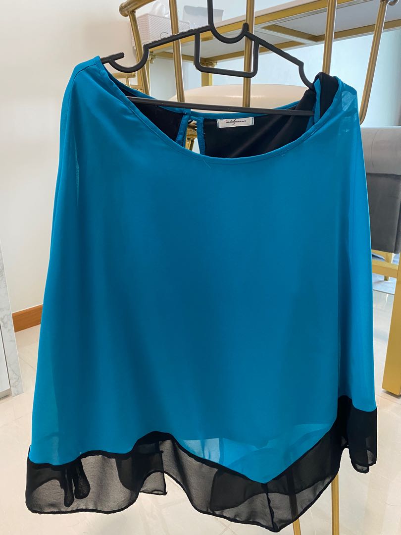 teal chiffon top