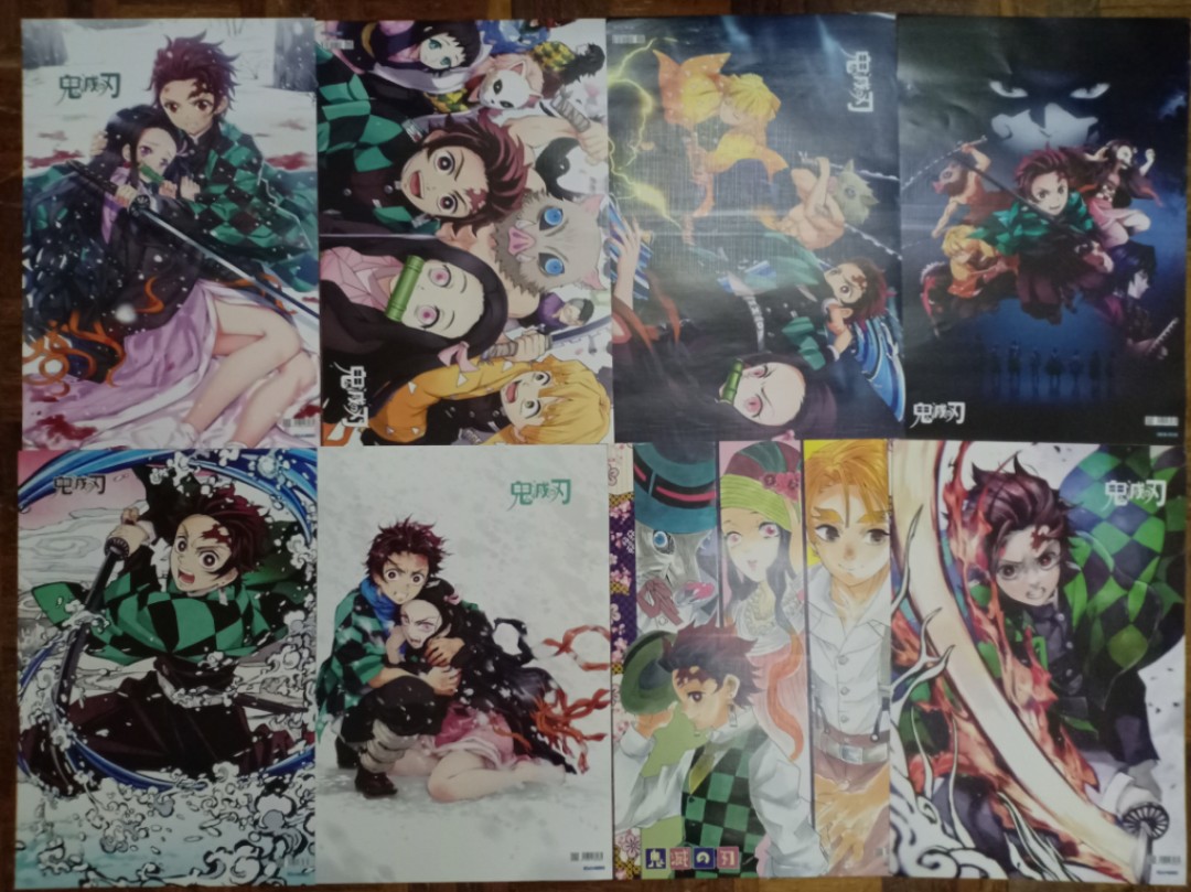Demon Slayer Kimetsu No Yaiba Poster Set Hobbies Toys Books Magazines Comics Manga On Carousell