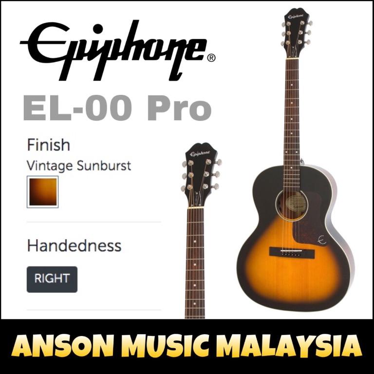 Epiphone El 00 Pro Acoustic Electric Guitar Vintage Sunburst Music Media Music Instruments On Carousell