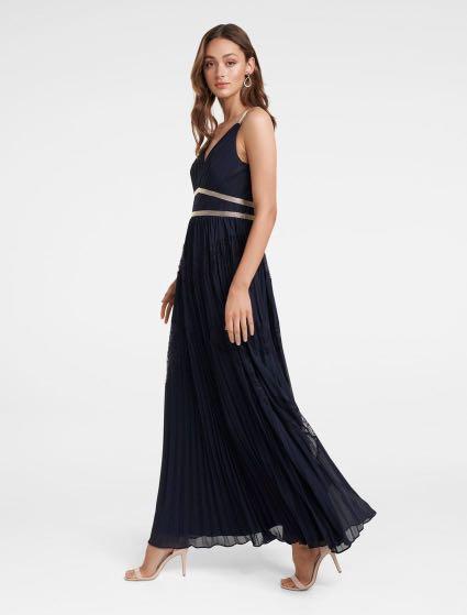 Kayla spliced lace pleated maxi clearance