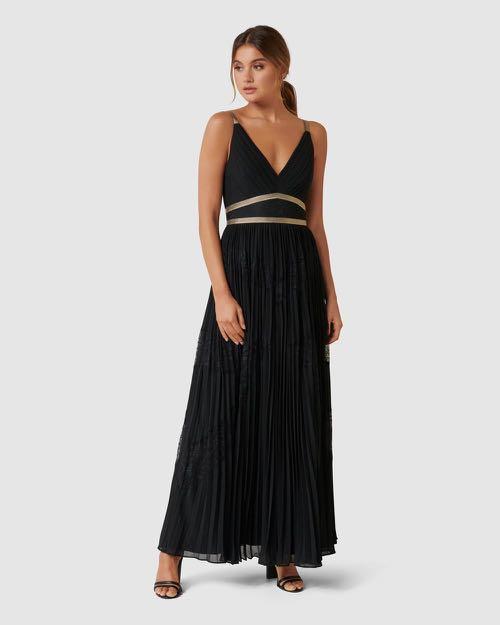 Kayla spliced lace pleated maxi clearance