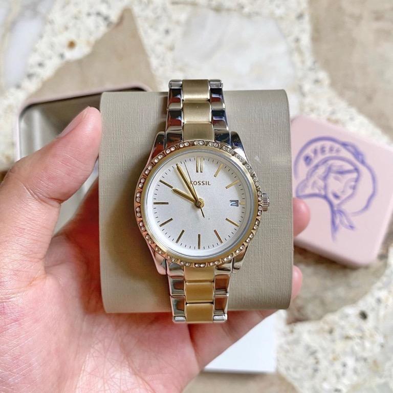 Two tone fossil watch new arrivals women's